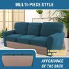 imageHVERSAILTEX MultiPieces Sofa Covers Stretch Couch Covers Form Fitted Seats and Back Cushions Covers 3 Seat Covers Plus 3 Back Cusion Covers Bonus 2 Armrest Covers GreyDeep Teal