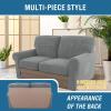 imageHVERSAILTEX MultiPieces Sofa Covers Stretch Couch Covers Form Fitted Seats and Back Cushions Covers 3 Seat Covers Plus 3 Back Cusion Covers Bonus 2 Armrest Covers GreyDove