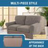 imageHVERSAILTEX MultiPieces Sofa Covers Stretch Couch Covers Form Fitted Seats and Back Cushions Covers 3 Seat Covers Plus 3 Back Cusion Covers Bonus 2 Armrest Covers GreyTaupe