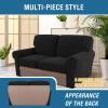 imageHVERSAILTEX MultiPieces Sofa Covers Stretch Couch Covers Form Fitted Seats and Back Cushions Covers 3 Seat Covers Plus 3 Back Cusion Covers Bonus 2 Armrest Covers GreyBlack