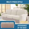 imageHVERSAILTEX MultiPieces Sofa Covers Stretch Couch Covers Form Fitted Seats and Back Cushions Covers 3 Seat Covers Plus 3 Back Cusion Covers Bonus 2 Armrest Covers GreyIvory