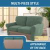 imageHVERSAILTEX MultiPieces Sofa Covers Stretch Couch Covers Form Fitted Seats and Back Cushions Covers 3 Seat Covers Plus 3 Back Cusion Covers Bonus 2 Armrest Covers GreyLoden Frost