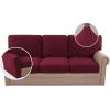 imageHVERSAILTEX MultiPieces Sofa Covers Stretch Couch Covers Form Fitted Seats and Back Cushions Covers 3 Seat Covers Plus 3 Back Cusion Covers Bonus 2 Armrest Covers GreyBurgundy