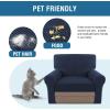 imageHVERSAILTEX MultiPieces Sofa Covers Stretch Couch Covers Form Fitted Seats and Back Cushions Covers 3 Seat Covers Plus 3 Back Cusion Covers Bonus 2 Armrest Covers GreyNavy