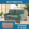 imageHVERSAILTEX MultiPieces Sofa Covers Stretch Couch Covers Form Fitted Seats and Back Cushions Covers 3 Seat Covers Plus 3 Back Cusion Covers Bonus 2 Armrest Covers GreySage
