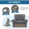 imageHVERSAILTEX MultiPieces Sofa Covers Stretch Couch Covers Form Fitted Seats and Back Cushions Covers 3 Seat Covers Plus 3 Back Cusion Covers Bonus 2 Armrest Covers GreyNeutral Gray