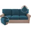 imageHVERSAILTEX MultiPieces Sofa Covers Stretch Couch Covers Form Fitted Seats and Back Cushions Covers 3 Seat Covers Plus 3 Back Cusion Covers Bonus 2 Armrest Covers GreyDeep Teal