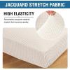 imageHVERSAILTEX MultiPieces Sofa Covers Stretch Couch Covers Form Fitted Seats and Back Cushions Covers 3 Seat Covers Plus 3 Back Cusion Covers Bonus 2 Armrest Covers GreyIvory