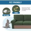 imageHVERSAILTEX MultiPieces Sofa Covers Stretch Couch Covers Form Fitted Seats and Back Cushions Covers 3 Seat Covers Plus 3 Back Cusion Covers Bonus 2 Armrest Covers GreyBronze Green