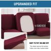 imageHVERSAILTEX MultiPieces Sofa Covers Stretch Couch Covers Form Fitted Seats and Back Cushions Covers 3 Seat Covers Plus 3 Back Cusion Covers Bonus 2 Armrest Covers GreyBurgundy