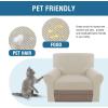 imageHVERSAILTEX MultiPieces Sofa Covers Stretch Couch Covers Form Fitted Seats and Back Cushions Covers 3 Seat Covers Plus 3 Back Cusion Covers Bonus 2 Armrest Covers GreyIsland Fossi