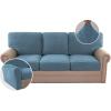 imageHVERSAILTEX MultiPieces Sofa Covers Stretch Couch Covers Form Fitted Seats and Back Cushions Covers 3 Seat Covers Plus 3 Back Cusion Covers Bonus 2 Armrest Covers GreyDusty Blue