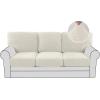 imageHVERSAILTEX MultiPieces Sofa Covers Stretch Couch Covers Form Fitted Seats and Back Cushions Covers 3 Seat Covers Plus 3 Back Cusion Covers Bonus 2 Armrest Covers GreyIvory