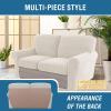 imageHVERSAILTEX MultiPieces Sofa Covers Stretch Couch Covers Form Fitted Seats and Back Cushions Covers 3 Seat Covers Plus 3 Back Cusion Covers Bonus 2 Armrest Covers GreyIvory