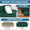 imageHVERSAILTEX Real Velvet Plush 3 Piece Stretch Sofa Covers Couch Covers for 2 Cushion Couch Loveseat Covers Width Up to 72 Inch Feature Thick Soft Stay in Place Medium Sofa Bronze BrownGreen