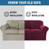 imageHVERSAILTEX Real Velvet Plush 3 Piece Stretch Sofa Covers Couch Covers for 2 Cushion Couch Loveseat Covers Width Up to 72 Inch Feature Thick Soft Stay in Place Medium Sofa Bronze BrownWineBurgundy