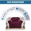 imageHVERSAILTEX Real Velvet Plush 3 Piece Stretch Sofa Covers Couch Covers for 2 Cushion Couch Loveseat Covers Width Up to 72 Inch Feature Thick Soft Stay in Place Medium Sofa Bronze BrownWineBurgundy