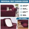 imageHVERSAILTEX Real Velvet Plush 3 Piece Stretch Sofa Covers Couch Covers for 2 Cushion Couch Loveseat Covers Width Up to 72 Inch Feature Thick Soft Stay in Place Medium Sofa Bronze BrownWineBurgundy