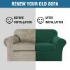 imageHVERSAILTEX Real Velvet Plush 3 Piece Stretch Sofa Covers Couch Covers for 2 Cushion Couch Loveseat Covers Width Up to 72 Inch Feature Thick Soft Stay in Place Medium Sofa Bronze BrownGreen