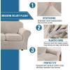 imageHVERSAILTEX Real Velvet Plush 3 Piece Stretch Sofa Covers Couch Covers for 2 Cushion Couch Loveseat Covers Width Up to 72 Inch Feature Thick Soft Stay in Place Medium Sofa Bronze BrownFrench Oak