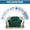 imageHVERSAILTEX Real Velvet Plush 3 Piece Stretch Sofa Covers Couch Covers for 2 Cushion Couch Loveseat Covers Width Up to 72 Inch Feature Thick Soft Stay in Place Medium Sofa Bronze BrownGreen