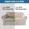 imageHVERSAILTEX Real Velvet Plush 3 Piece Stretch Sofa Covers Couch Covers for 2 Cushion Couch Loveseat Covers Width Up to 72 Inch Feature Thick Soft Stay in Place Medium Sofa Bronze BrownFrench Oak