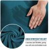 imageHVERSAILTEX Real Velvet Plush 3 Piece Stretch Sofa Covers Couch Covers for 2 Cushion Couch Loveseat Covers Width Up to 72 Inch Feature Thick Soft Stay in Place Medium Sofa Bronze BrownDeep Teal