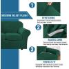 imageHVERSAILTEX Real Velvet Plush 3 Piece Stretch Sofa Covers Couch Covers for 2 Cushion Couch Loveseat Covers Width Up to 72 Inch Feature Thick Soft Stay in Place Medium Sofa Bronze BrownGreen