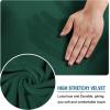 imageHVERSAILTEX Real Velvet Plush 3 Piece Stretch Sofa Covers Couch Covers for 2 Cushion Couch Loveseat Covers Width Up to 72 Inch Feature Thick Soft Stay in Place Medium Sofa Bronze BrownGreen