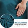 imageHVERSAILTEX Real Velvet Plush 3 Piece Stretch Sofa Covers Couch Covers for 2 Cushion Couch Loveseat Covers Width Up to 72 Inch Feature Thick Soft Stay in Place Medium Sofa Bronze BrownDeep Teal