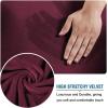 imageHVERSAILTEX Real Velvet Plush 3 Piece Stretch Sofa Covers Couch Covers for 2 Cushion Couch Loveseat Covers Width Up to 72 Inch Feature Thick Soft Stay in Place Medium Sofa Bronze BrownWineBurgundy