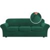 imageHVERSAILTEX Real Velvet Plush 3 Piece Stretch Sofa Covers Couch Covers for 2 Cushion Couch Loveseat Covers Width Up to 72 Inch Feature Thick Soft Stay in Place Medium Sofa Bronze BrownGreen