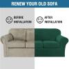 imageHVERSAILTEX Real Velvet Plush 3 Piece Stretch Sofa Covers Couch Covers for 2 Cushion Couch Loveseat Covers Width Up to 72 Inch Feature Thick Soft Stay in Place Medium Sofa Bronze BrownGreen