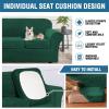 imageHVERSAILTEX Real Velvet Plush 3 Piece Stretch Sofa Covers Couch Covers for 2 Cushion Couch Loveseat Covers Width Up to 72 Inch Feature Thick Soft Stay in Place Medium Sofa Bronze BrownGreen
