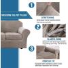 imageHVERSAILTEX Real Velvet Plush 3 Piece Stretch Sofa Covers Couch Covers for 2 Cushion Couch Loveseat Covers Width Up to 72 Inch Feature Thick Soft Stay in Place Medium Sofa Bronze BrownTaupe