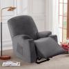 imageHVERSAILTEX Rich Velvet Stretch Recliner Slipcovers 1 Piece Electric Power Lift Recliner Chair Cover Fitted Standard Large Power Lift Recliner with Side Pocket Soft and Thick Single Seat GreyGrey