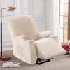imageHVERSAILTEX Rich Velvet Stretch Recliner Slipcovers 1 Piece Electric Power Lift Recliner Chair Cover Fitted Standard Large Power Lift Recliner with Side Pocket Soft and Thick Single Seat GreyIvory