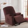 imageHVERSAILTEX Rich Velvet Stretch Recliner Slipcovers 1 Piece Electric Power Lift Recliner Chair Cover Fitted Standard Large Power Lift Recliner with Side Pocket Soft and Thick Single Seat GreyBrown