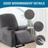 imageHVERSAILTEX Rich Velvet Stretch Recliner Slipcovers 1 Piece Electric Power Lift Recliner Chair Cover Fitted Standard Large Power Lift Recliner with Side Pocket Soft and Thick Single Seat GreyGrey