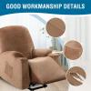 imageHVERSAILTEX Rich Velvet Stretch Recliner Slipcovers 1 Piece Electric Power Lift Recliner Chair Cover Fitted Standard Large Power Lift Recliner with Side Pocket Soft and Thick Single Seat GreyCamel