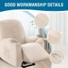 imageHVERSAILTEX Rich Velvet Stretch Recliner Slipcovers 1 Piece Electric Power Lift Recliner Chair Cover Fitted Standard Large Power Lift Recliner with Side Pocket Soft and Thick Single Seat GreyIvory
