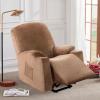 imageHVERSAILTEX Rich Velvet Stretch Recliner Slipcovers 1 Piece Electric Power Lift Recliner Chair Cover Fitted Standard Large Power Lift Recliner with Side Pocket Soft and Thick Single Seat GreyCamel