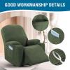 imageHVERSAILTEX Stretch Couch Cover Recliner Cover Electric Power Lift Recliner Chair Cover Fitted Standard Large Power Lift Recliner with Side Pocket Soft Thick JacquardSingle Seat GreyBronze Green