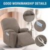 imageHVERSAILTEX Stretch Couch Cover Recliner Cover Electric Power Lift Recliner Chair Cover Fitted Standard Large Power Lift Recliner with Side Pocket Soft Thick JacquardSingle Seat GreyTaupe