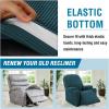 imageHVERSAILTEX Stretch Couch Cover Recliner Cover Electric Power Lift Recliner Chair Cover Fitted Standard Large Power Lift Recliner with Side Pocket Soft Thick JacquardSingle Seat GreyDeep Teal