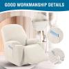 imageHVERSAILTEX Stretch Couch Cover Recliner Cover Electric Power Lift Recliner Chair Cover Fitted Standard Large Power Lift Recliner with Side Pocket Soft Thick JacquardSingle Seat GreyIvory