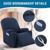 imageHVERSAILTEX Stretch Couch Cover Recliner Cover Electric Power Lift Recliner Chair Cover Fitted Standard Large Power Lift Recliner with Side Pocket Soft Thick JacquardSingle Seat GreyNavy