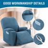 imageHVERSAILTEX Stretch Couch Cover Recliner Cover Electric Power Lift Recliner Chair Cover Fitted Standard Large Power Lift Recliner with Side Pocket Soft Thick JacquardSingle Seat GreyDusty Blue
