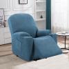 imageHVERSAILTEX Stretch Couch Cover Recliner Cover Electric Power Lift Recliner Chair Cover Fitted Standard Large Power Lift Recliner with Side Pocket Soft Thick JacquardSingle Seat GreyDusty Blue