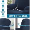 imageHVERSAILTEX Stretch Couch Cover Recliner Cover Electric Power Lift Recliner Chair Cover Fitted Standard Large Power Lift Recliner with Side Pocket Soft Thick JacquardSingle Seat GreyNavy